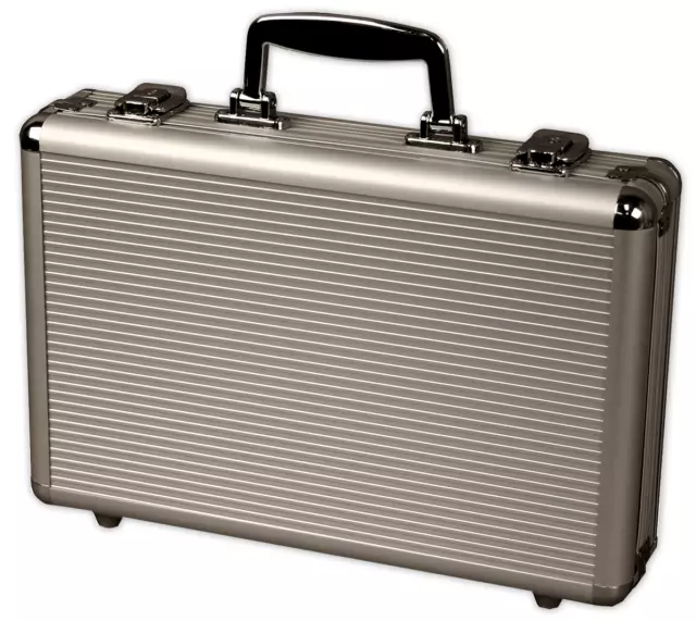 Scratch and Dent Discounted DA VINCI Aluminum Poker Chip Case, holds 200 chips