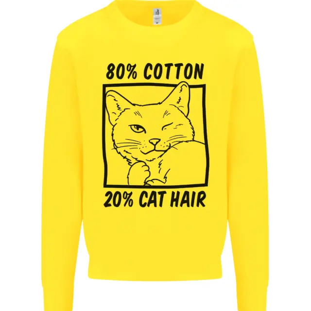 Felpa maglione parte cotone peli di gatto divertente da uomo 4