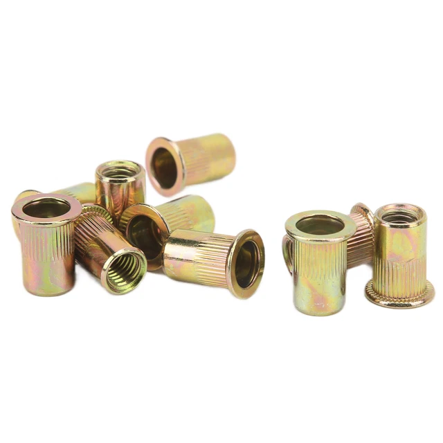 Car 10PCS Rivet Nuts Rivnut Insert Nutsert Zinc Plated M8x1.25x18mm Automobile C