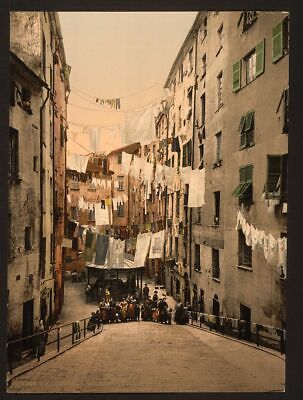 8" x 10" Photo 1890 Public laundry of St. Brigida, Genoa, Italy