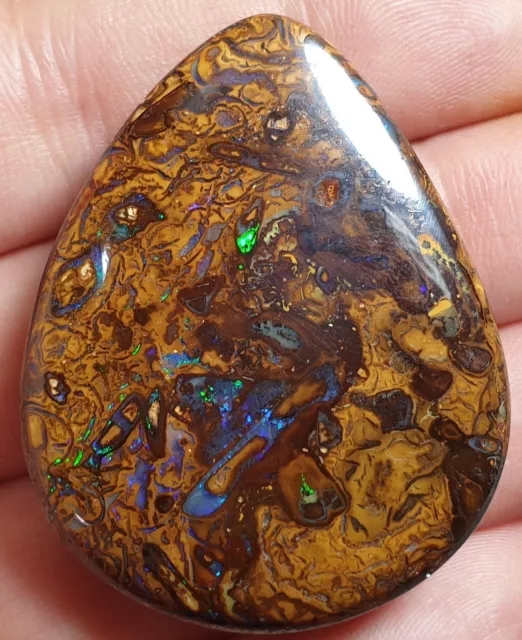 Polished Boulder Opal *Video*  Koroit Blue Matrix Specimen 94.5 Carat Lapidary