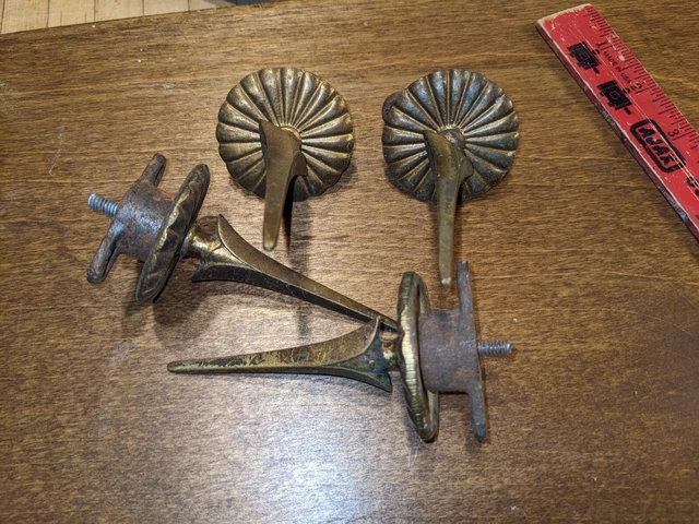 Vintage Hardware- 4 Pieces Brass?  Decorative Spikes  Unmarked