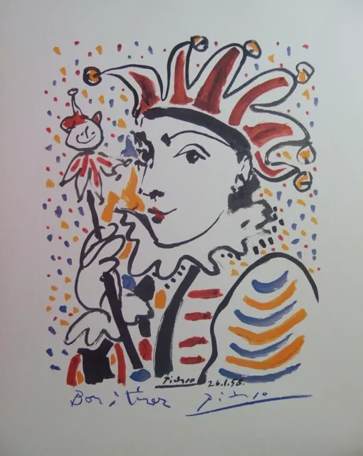 Pablo PICASSO : Carnaval, le Fou, Lithographie signée