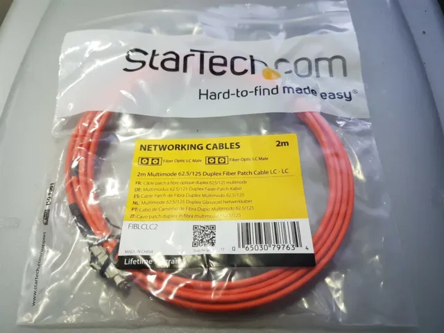 Startech 2M Fiber Optic Cable Multimode Duplex 62.5/125 Lszh Lc/Lc Om1 Lc T