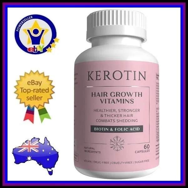 KEROTIN HAIR GROWTH VITAMINS Hair Loss DHT Blocker Supplement Biotin Folic Acid