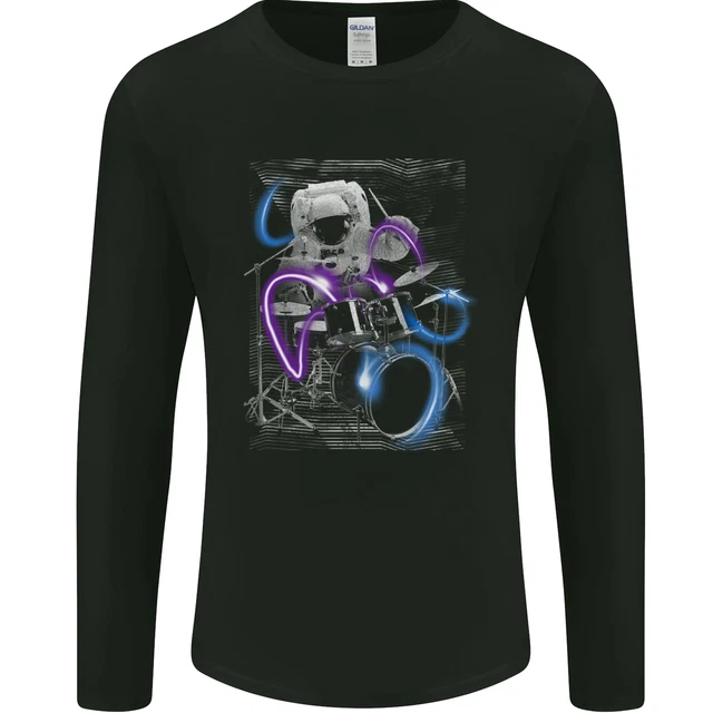 T-shirt a maniche lunghe Astronaut batterista batteria