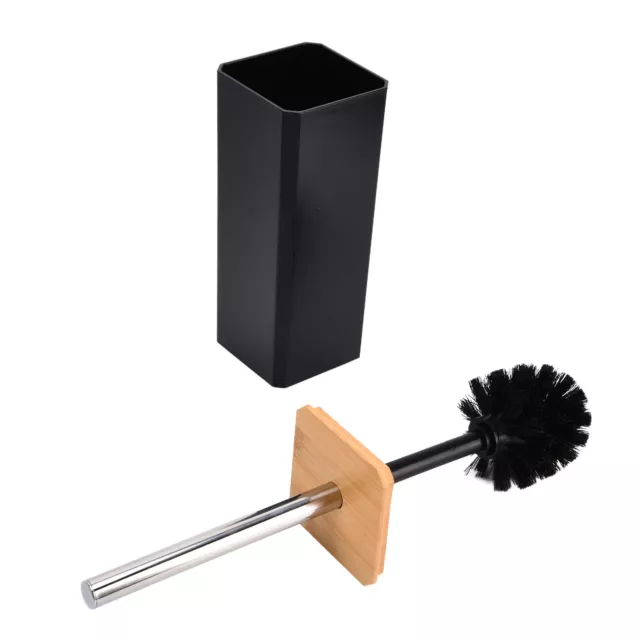 (Black)Bamboo Bathroom Accessories Set 7Pcs Box Toothbrush Holder Kit Fo 3