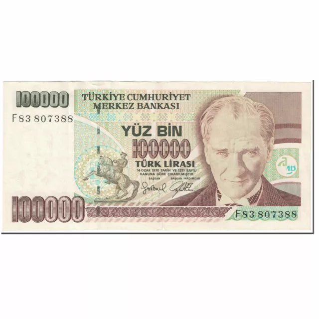 [#603157] Banknote, Turkey, 100,000 Lira, 1997-2001, Undated(1997-2001), KM:206