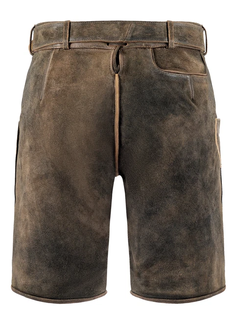 Pantaloni folcloristici in pelle corti Dominik nocciola 2