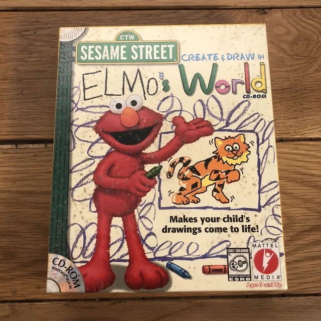 CREATE & DRAW in Elmo's World, Sesame Street CD-ROM Software, 1999