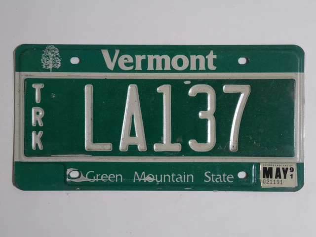 Vermont TRK LA137 License Plate / American Number Plate