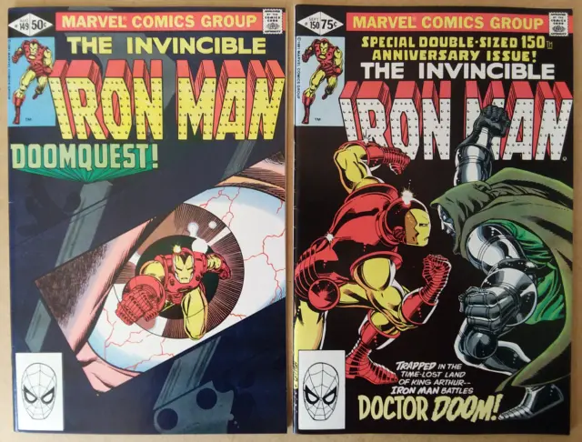 Invincible Iron Man #149, 150 (1981, Marvel) VF Dr. Doom Lot of 2