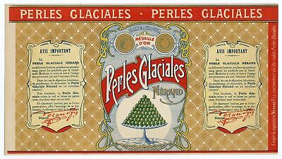 Antique, Unused, French Art Nouveau PERLES GLACIALES Candy Box Label