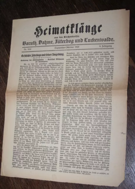 Heimatklänge aus den Kirchenkreisen Baruth, Dahme, Jüterbog und Luckenwalde 1924