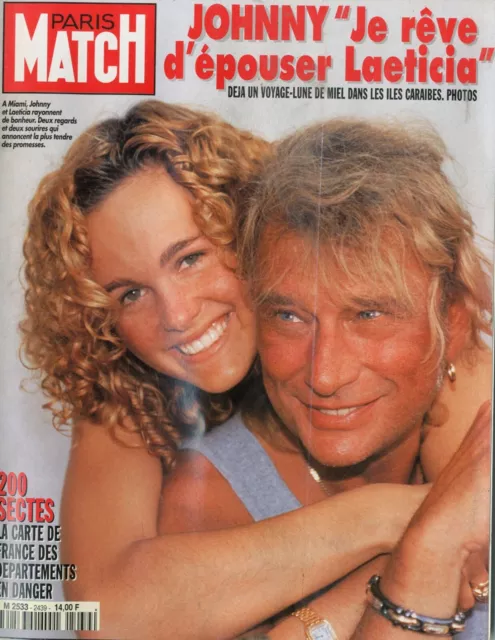 Paris Match 22/02/96 n°2439 Johnny Hallyday & Laeticia 200 Sectes Salman Rushdie