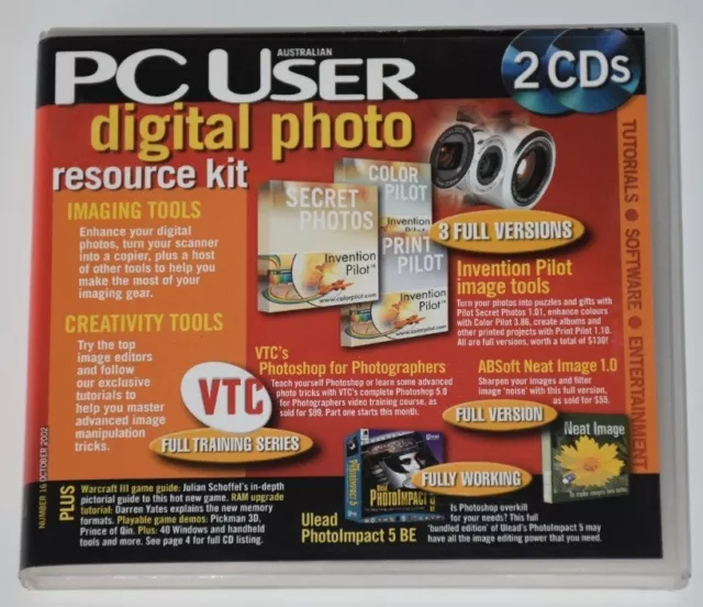 PC USER 2CDs October 2002 Digital Photo Resource Kit Tutorials Software Tools