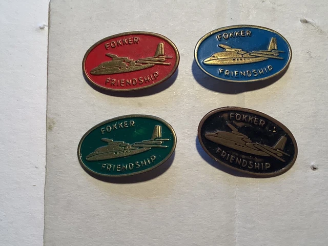 4  Badges Fokker Friendship aeroplane