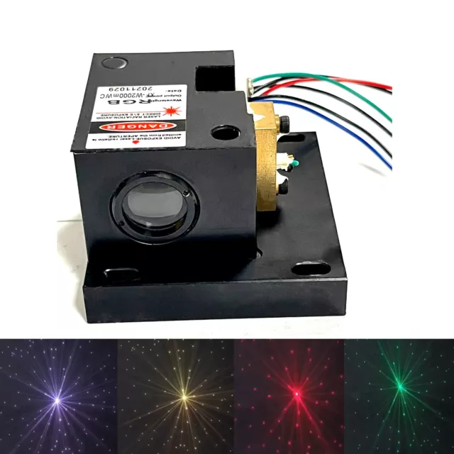 High-Power 2W RGB Laser Module Red Green Blue White Light Effect Stage W/Driver