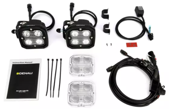 Denali 2.0 D4 Trioptic LED Moto Spot Kit Eclairage Avec Datadim Technologie