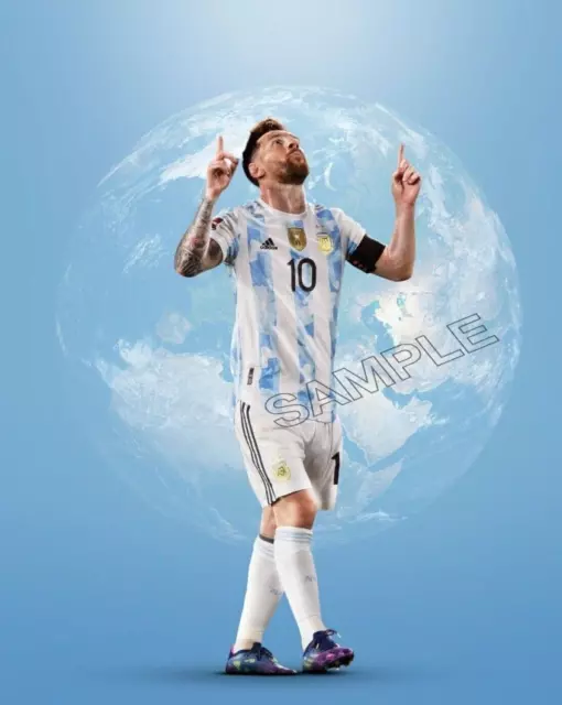 Lionel Messi Argentina Ronaldo Poster Football Soccer Wall Art Print Photo A4