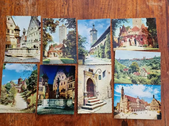 Konvolut 9 alte AK Ansichtskarten Rothenburg ob der Tauber 60er 70er vintage mn