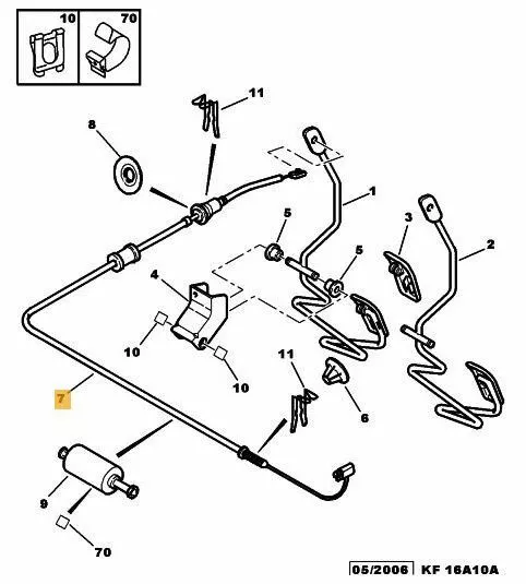 cable d'accélérateur pour PEUGEOT 206 306 ou CITROEN xsara 1629G0 1629.G0 3