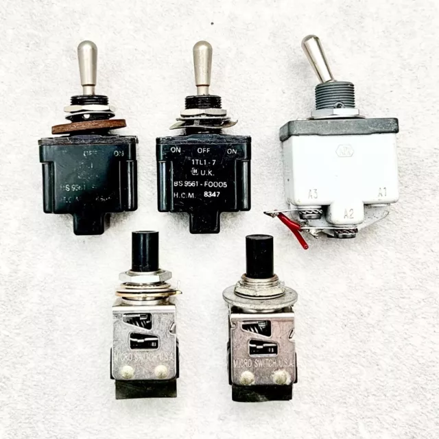 Lotto 5 interruttori interruttore serie TL Honeywell ON OFF ON SPDT Mil-Spec 1TL1-7 militare