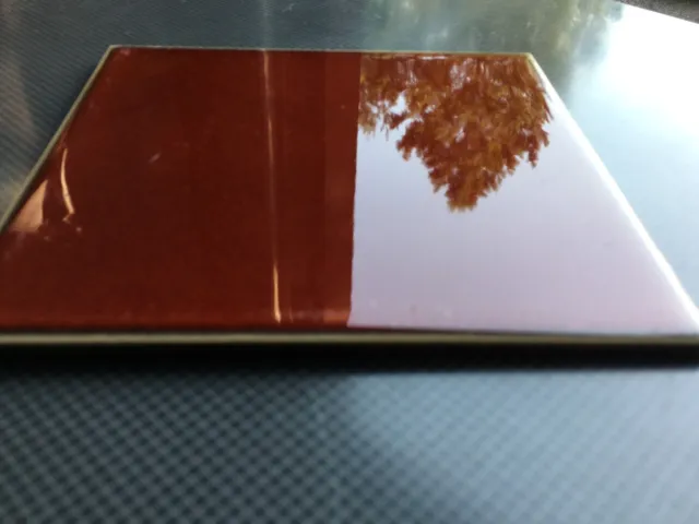 Vintage Beautiful Made In Germany 🇩🇪 Ceramic Tile Color Is Red Orange 3