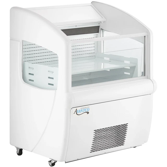 36" White Refrigerated Horizontal Air Curtain Merchandiser