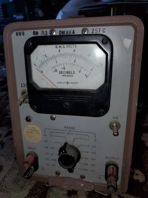 Vintage Hewlett Packard  Decibel Meter  Untested, Parts Or Repair