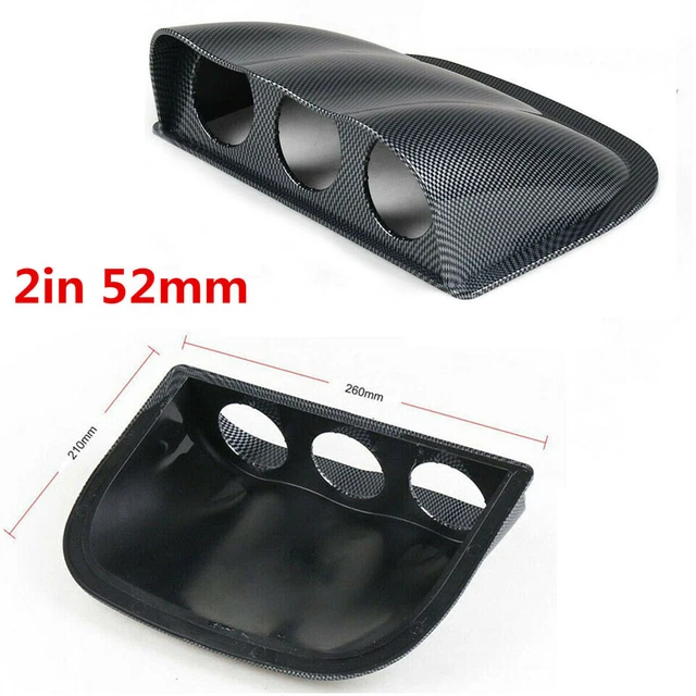 Car Carbon Fiber Look ABS Plastic 3 Hole Gauge Meter Mount Pod 2" 52MM