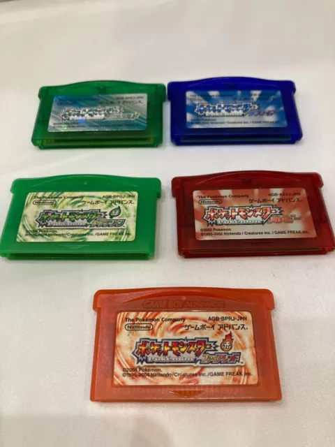 Lot 5 pokemon Emerald Ruby Fire red leaf green GameBoy Advance GBA Japan NTSC-J