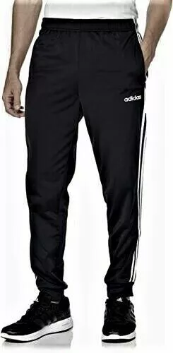 Adidas Mens Training Pants Essential 3 Stripes Tapered Leg 2XL XXL BLACK NWT