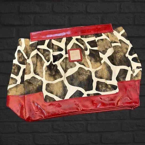 New Miche Prima Lexi Shell Bag Cover Red Brown Cream Giraffe Print Pattern