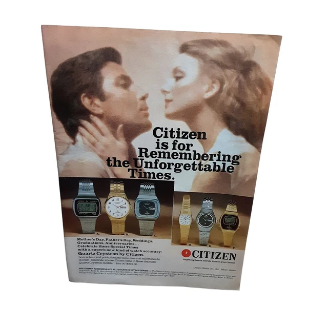 1978 Citizen Watch Unforgettable Times Original Print Ad Vintage