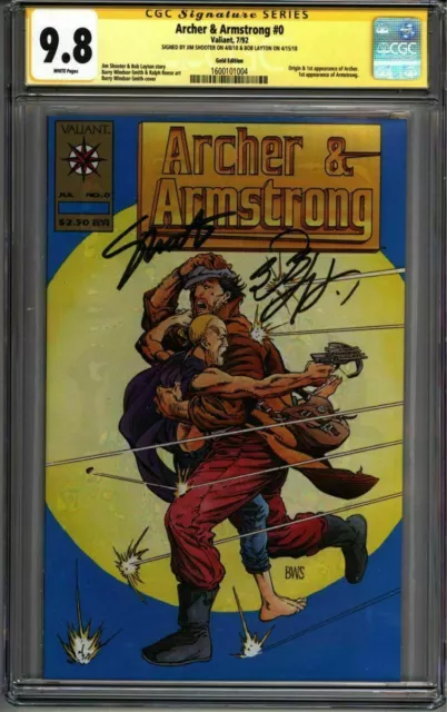 * ARCHER & Armstrong #0 Gold CGC 9.8 SS Layton Shooter Valiant (1600101004) *