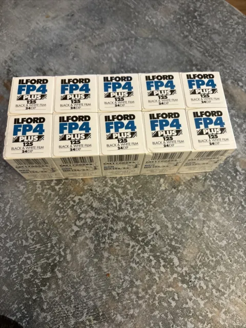 10 Pack EXPIRED ILFORD FP4 Plus 35mm 125 ISO Photo Film (Black and White)