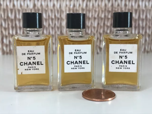 VTG Lot of 3 CHANEL No.5 *MINI* Perfumes Eau de Parfum 0.13 oz/ 4 ml NOS NEW