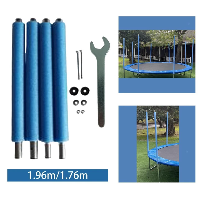 Lot De 6 Tubes De Remplacement Pour Trampoline – Acier Inoxydable, Capuchons Antidérapants, Universels, Coniques, 19x4x4 Cm, Stabilité Renforcée