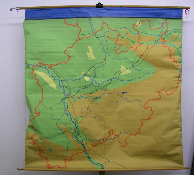 SCHOOL WALL MAP Wall Chart Roll Chart Card North NRW 171x170cm ~ 1960 £ ...