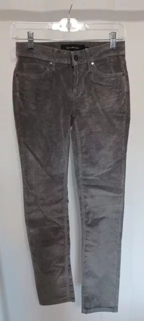 Calvin Klein Jeans Women's Ultimate Skinny Low Rise Corduroy Jeans 4x32Gray NWT
