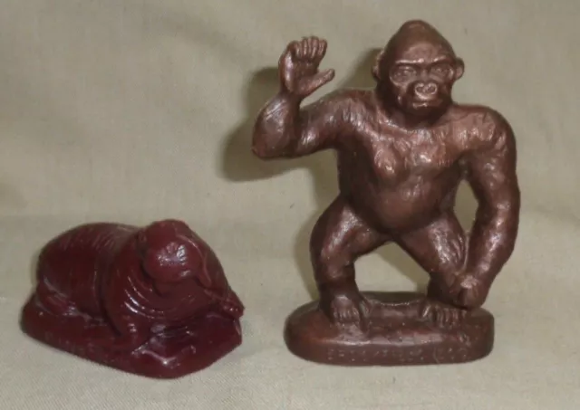 Vintage Gorilla & Walrus Mold-A-Rama Figures From Brookfield & St Louis Zoo