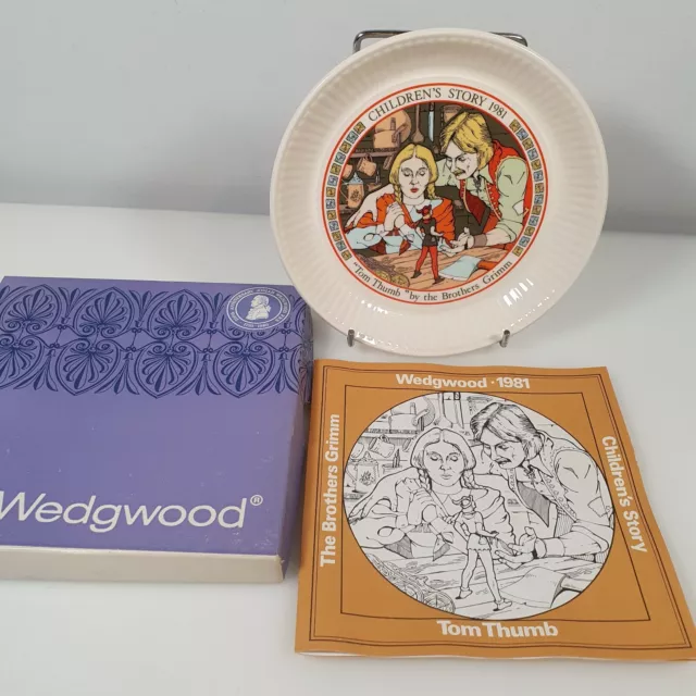 Vintage Wedgewood Children's Story Plate 1981 Tom Thumb 6" Diameter