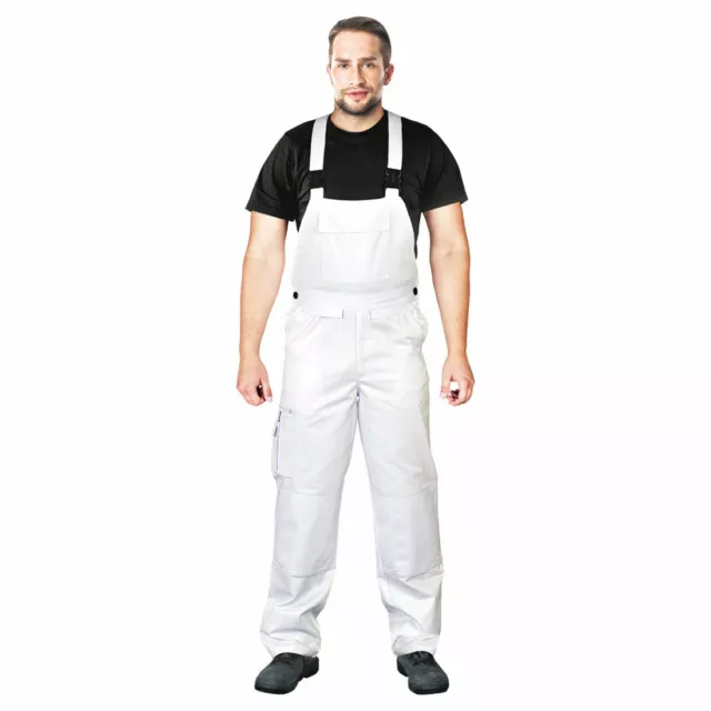 Homme Salopette de Travail Blanc Latzhose Vêtements Pantalons Sécurité