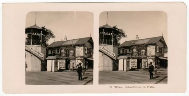 Stereofoto Wien Schaustellung im Prater, Ges. A. G. Steglitz-Berlin 1905