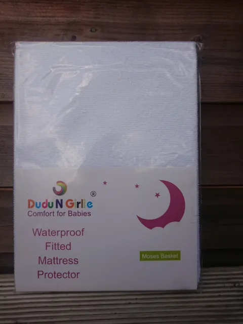 Dudu N Girlie Terry Cotton Moses Basket Waterproof Fitted Mattress Protector