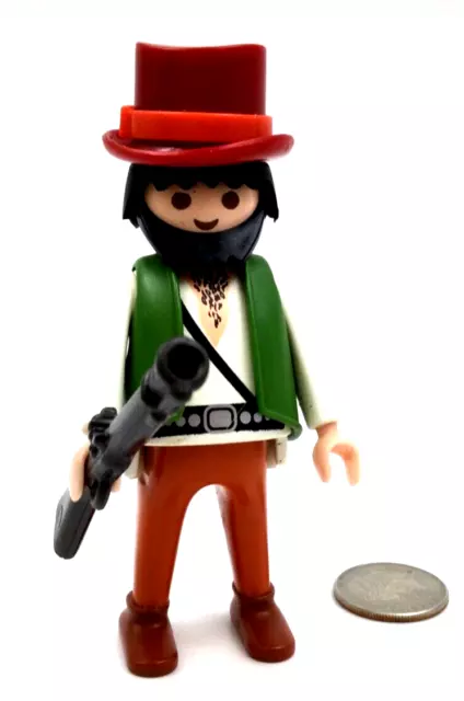 Playmobil Miner 3802 Cowboy & Gun & Top Hat Prospector Vintage Western Figure L6