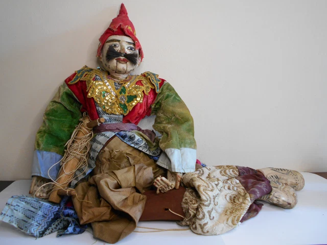 Marionnette ancienne de Théatre, Grande Poupée Gitane 95 CM