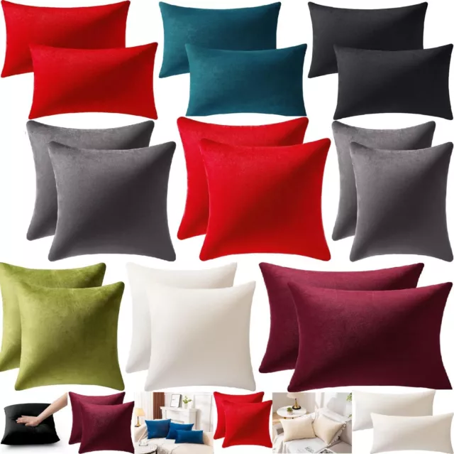 Velvet Cushion Covers Extra Soft Plush Sofa Bed Square Décor Cover 18" x 18"