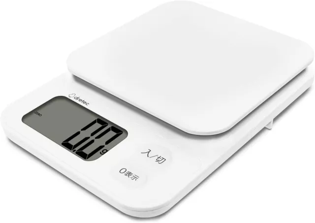 Dretec Digital Kitchen Food Cooking Scale 1kg 0.1g White Made in Japan NEW